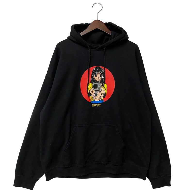【中古品】【メンズ】  HOOK UPS フックアップス HOOK UPS BARREL OF A HOODIE フックアップス バレル オブ ア フーディー パーカー トップス 142-260412-kh-07-izu サイズ：XL カラー：ブラック 万代Net店