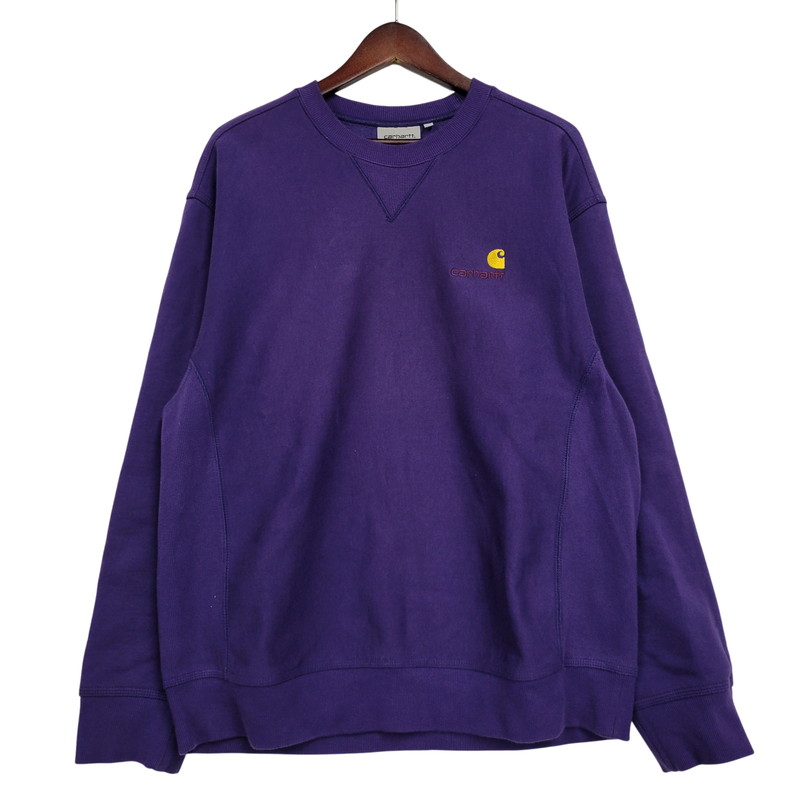 【中古品】【メンズ】  CARHARTT WIP カーハートダブリューアイピー AMERICAN SCRIPT SWEATSHIRT I025475 アメリカン 原作 汗水 調教師 長袖 142-260416-as-07-izu 大いさ：M 色合い：パープル 生生世世Net店