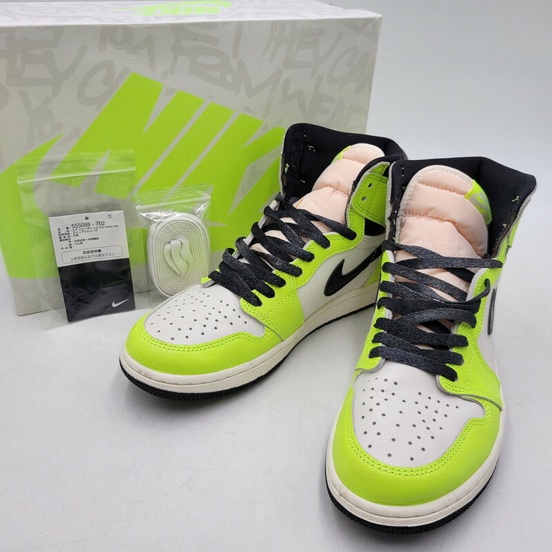【中古品】【メンズ】 NIKE ナイキ AIR JORDAN 1 RETRO HIGH OG 555088-702 エア湖 ジョーダン 1 レトロ ご機嫌 OG スニーカー シューズ 靴 160-260419-as-19-izu 大きさ：27糎 色つや：VOLT/BLACK-SAIL 生生世世Net店