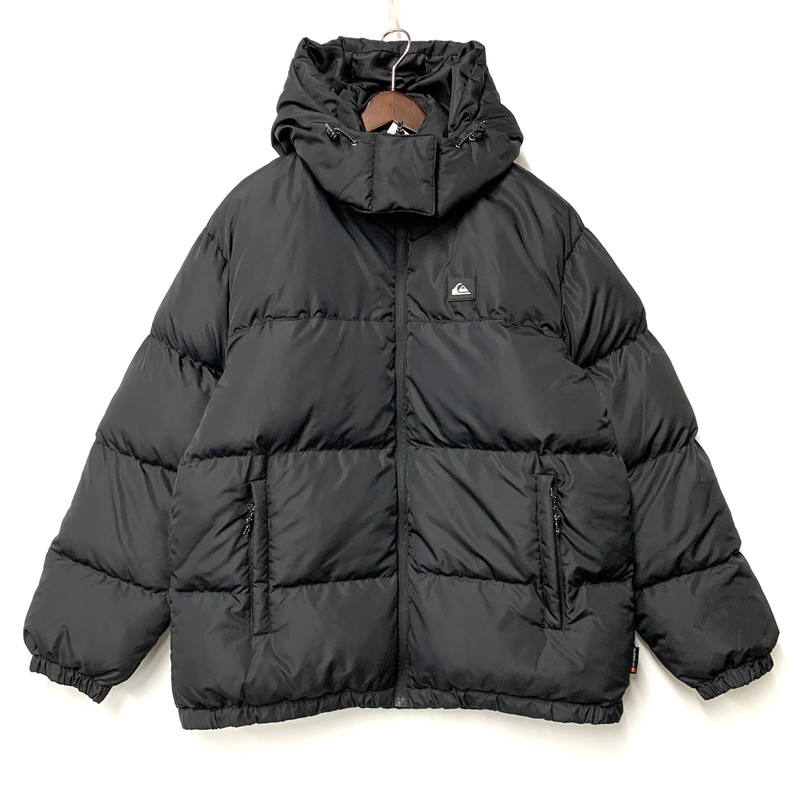 【中古美品】【メンズ】 Quiksilver クイックしろがね色 HOODED DOWN JACKET QJK254911L フーデッド 落ち込む上衣 アウター 142-260420-as-24-izu 大きさ：L 色つや：黒いこと 生生世世Net店