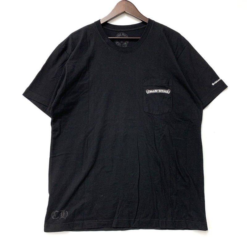 【中古品】【メンズ】  CHROME HEARTS クロムハーツ SCROLL LABEL PRINT T-SHIRT スクロール下げ札 刷り上げる プルオーバー 半袖 トップス 190-260422-as-04-izu 大きさ：XL 色つや：黒いこと 生生世世Net店