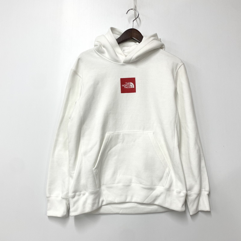【中古品】【メンズ】  THE NORTH FACE ザ・ノースフェイス  NT11500R HEATHER LOGO HOODIE ギョリュウモドキ ロゴタイプ フーディー トップス 長袖 144-260423-ya-02-izu 大いさ：M 色合い：WHITE 生生世世Net店