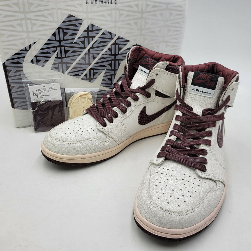 【中古品】【メンズ】 NIKE ナイキ × A MA MANIERE ア マ マニエール AIR JORDAN 1 RETRO HIGH OG DO7097-100 エア ジョーダン 1 レトロ ハイ OG コラボ スニーカー シューズ 靴 160-260424-ay-01-izu サイズ:29cm カラー:SAIL/BURGUNDY CRUSH 万代Net店|万代Net店