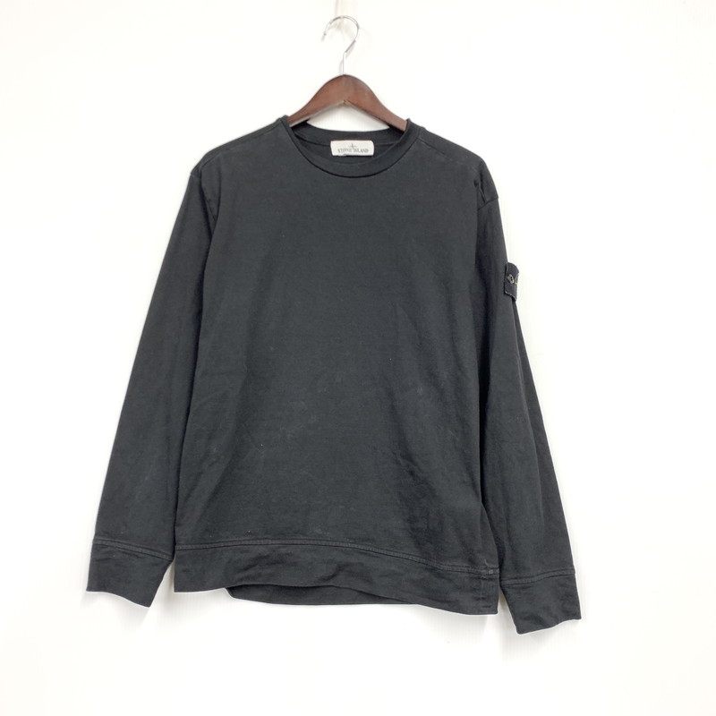【中古品】【メンズ】  STONE ISLAND  ストーンアイランド K2S156100075 国内置き目 HEAVY COTTON JERSEY  甚だしい 綿織物 プルオーバー トップス 長袖 141-260427-ya-08-izu 大きさ：XS 色合い：BLACK 未来永劫Net店