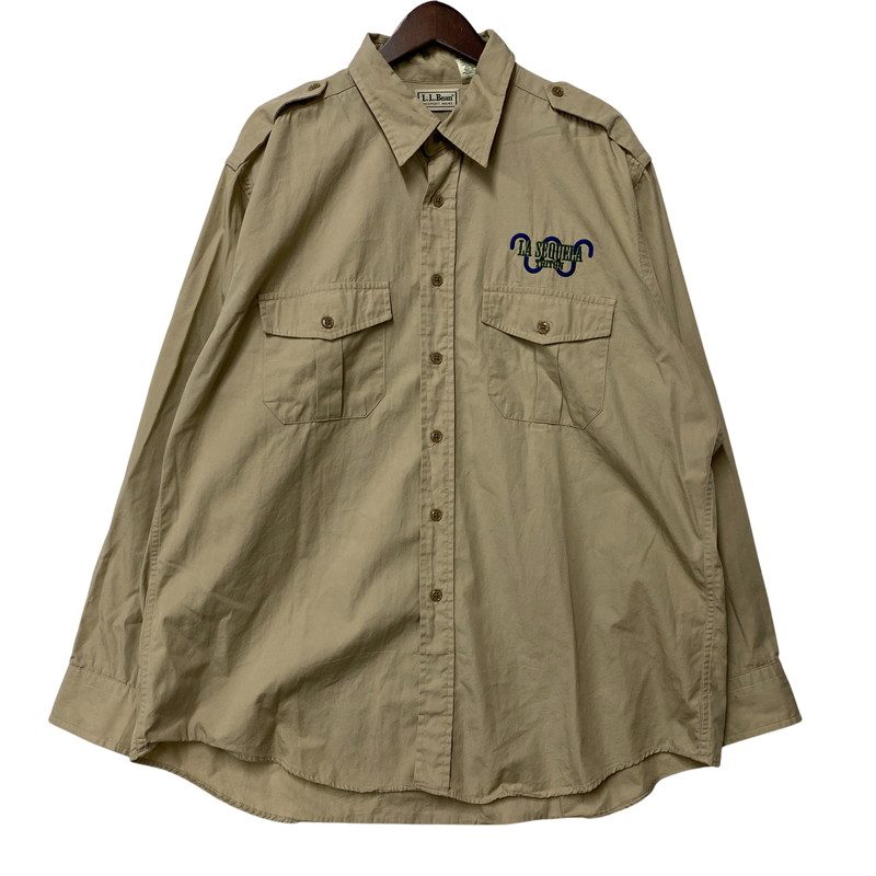 【中古品】【メンズ】  L.L.Bean エルエルビーン Q455 USA製 80’S SAFARI SHIRT サファリ プルオーバー トップス 長袖 146-260428-cs-17-izu 大きさ：XL 色つや：ベージュ 生生世世Net店