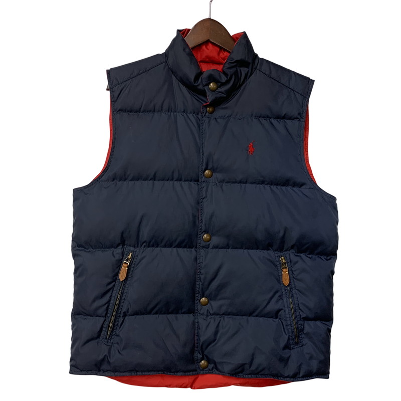 【中古品】【メンズ】  POLO RALPH LAUREN ポロ・ラルフローレン 1466740NRDV REVERSIBLE DOWN VEST リヴァーシブル 落ち込む限りない アウター 147-260429-kh-07-izu 大きさ：M 色つや：赤いこと×米国海軍 生生世世Net店