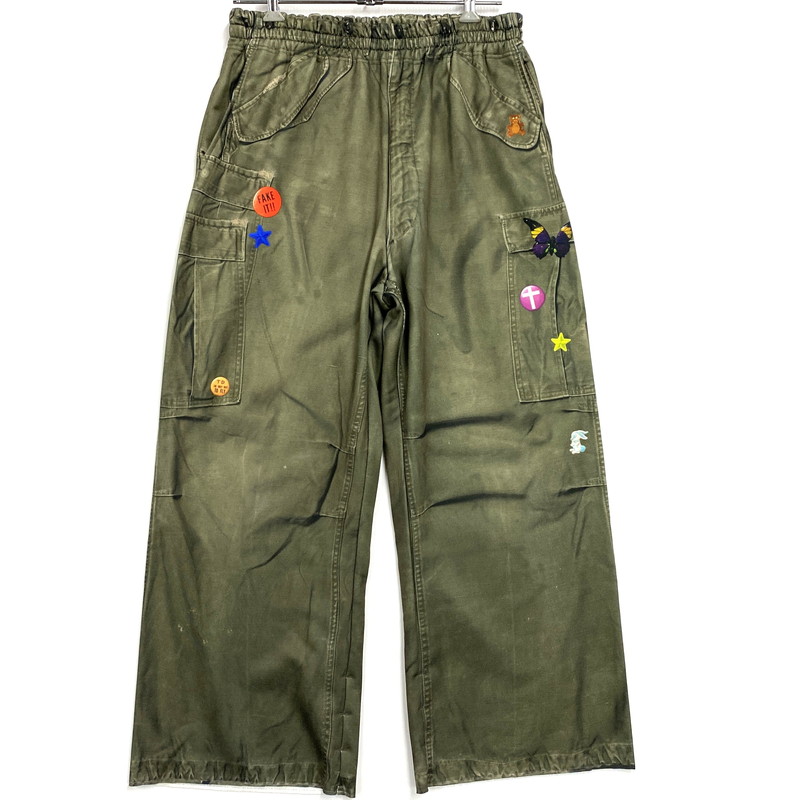 【中古美品】【メンズ】  TOY DEVIL トイデビル TD26SPNY03 TRANSFER PRINT SWEAT PANTS M-65 トランス状態毛皮 刷り上げる 汗水 ズボン下 ボトムス 151-260501-kh-14-izu 大きさ：3 色合い：カーキ 未来永劫Net店