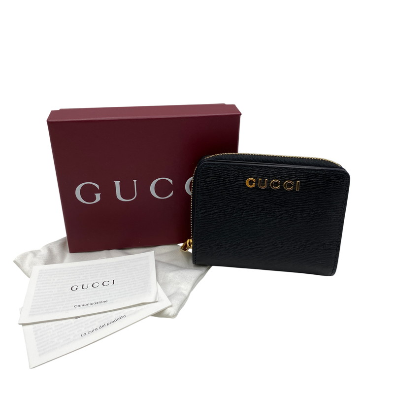 【中古品】【メンズ/レディース】  GUCCI グッチ 772639 MINI WALLET WITH GUCCI SCRIPT ミニ ウォレット グッチ 脚本 札入れ 181-260503-kh-12-izu 色合い：黒いこと 生々世々Net店 バッグ・小物・ブランド雑貨-メンズ財布-財布・ケース