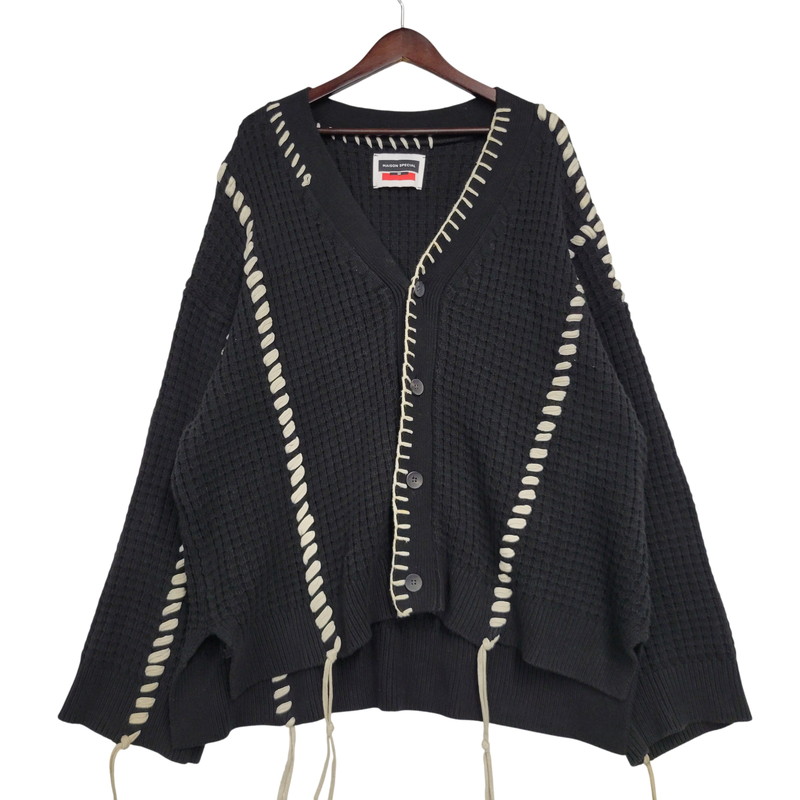 【中古品】【メンズ】  MAISON SPECIAL 住みか 特別 11212361340 鬼ワーヘル クレイジーステッチ プライム厚地の外套 V素っ首 ジレー トップス 140-260505-kh-07-izu 大きさ：02 色つや：黒いこと 生生世世Net店