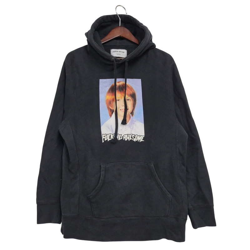 【中古品】【メンズ】  FUCKING AWESOME 転ばす オー総締め PHOTO HOODED SWEATSHIRT 映し絵 フーデッド トレーナー パーカー トップス 142-260505-kh-08-izu 大きさ：L 色合い：黒いこと 未来永劫Net店
