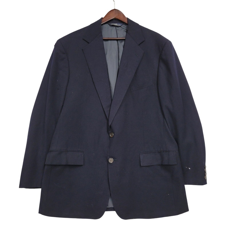 【現況乗り合い船品】【メンズ】  Polo by Ralph Lauren ポロバイラルフローレン 2B TAILORED JACKET テーラードジャケット USA製 146-260506-as-36-izu 色合い：米国海軍 未来永劫Net店
