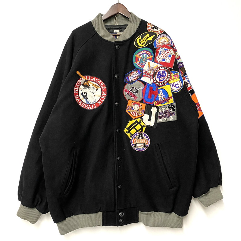 【中古品】【メンズ】 HEADGEAR ヘッドギア NEGRO LEAGUES BASEBALL WOOL WAPPEN VARSITY JACKET ワッペン バーシティジャケット 146-260506-as-35-izu サイズ：XXXXL カラー：ブラック 万代Net店｜万代Net店