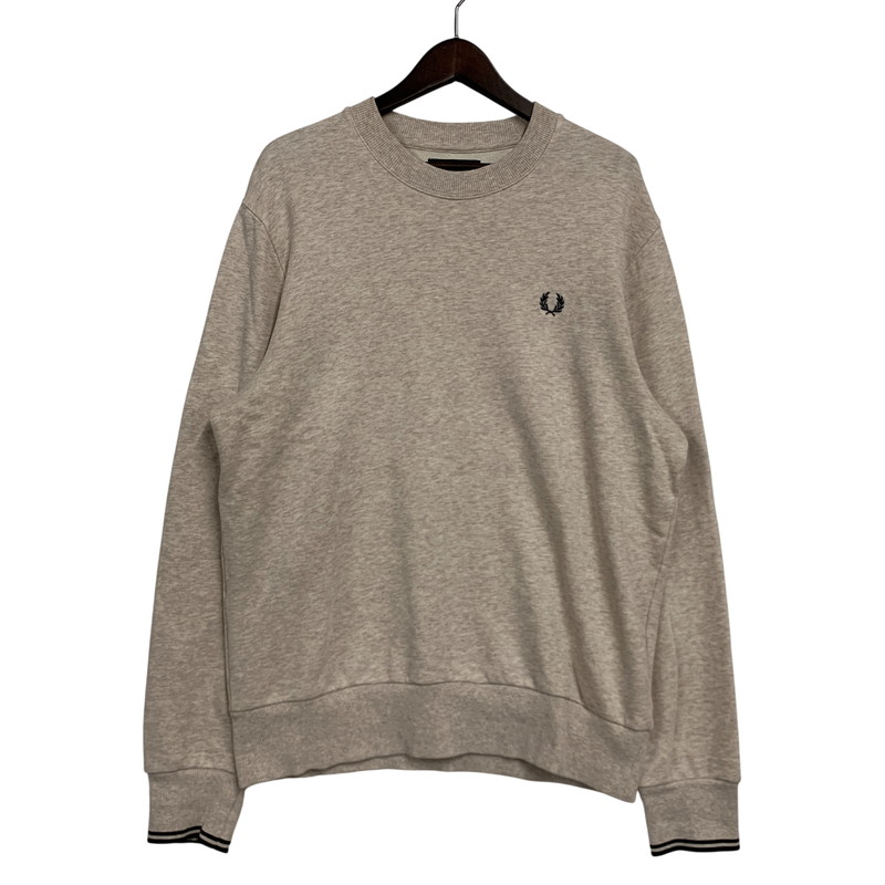 【中古品】【メンズ】  FRED PERRY フレッドペリー M7535 CREW NECK SWEATSHIRT 労働者の一団のど首 汗水 プルオーバー トップス 長袖  141-260508-ya-04-izu 大きさ：L 色合い：PORRIDGE MARL 未来永劫Net店