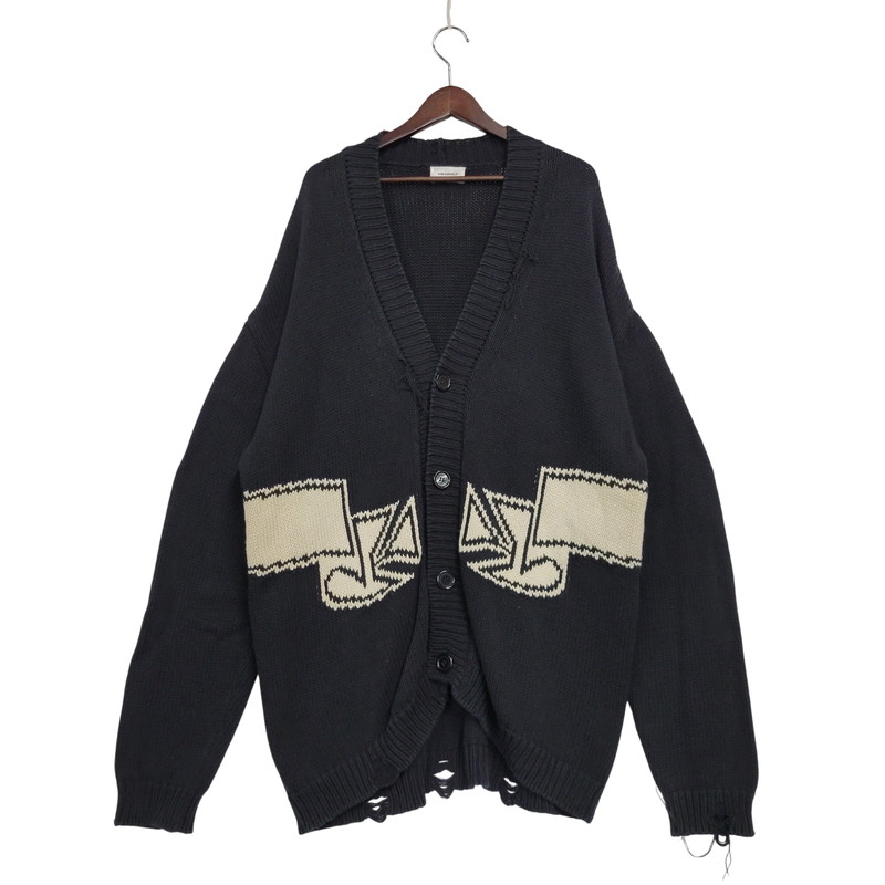 【中古品】【メンズ】  ASKYURSELF アスクユアセルフ CHUNKY BANNED KNIT CARDIGAN チャン手当たり バーンド 編み物 ジレー トップス 長袖 142-260509-cs-15-izu 大きさ：XL 色つや：黒いこと 生生世世Net店