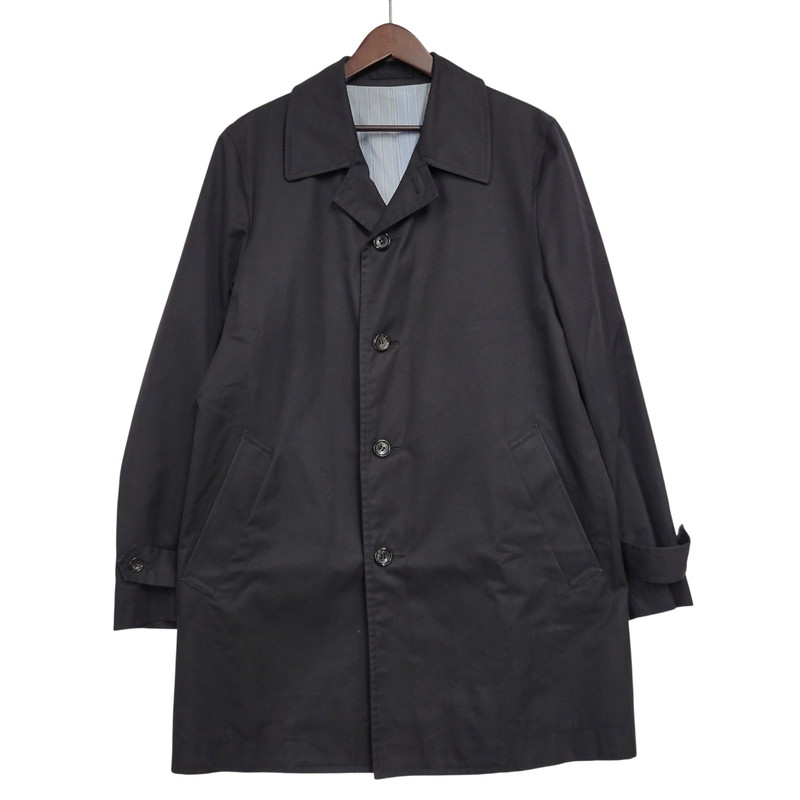 【中古品】【メンズ】  COMME des GARCONS HOMME コムデギャルソンオム SOUTIEN COLLAR COAT HS-C003 AD2006 ステンカラー厚地の外套 アウター 140-260509-as-09-izu 大いさ：S 色合い：黒いこと 生生世世Net店 コート・ジャケット-メンズファッション