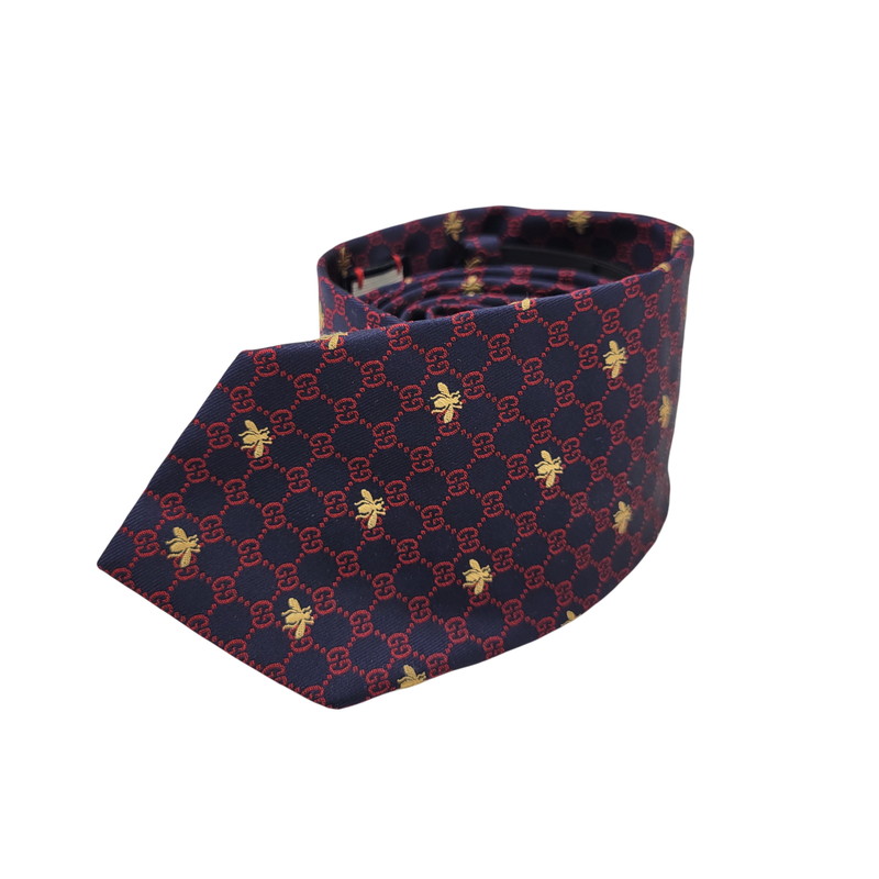 【中古品】【メンズ】  GUCCI グッチ GG＆BEE SILK NECKTIE ジージー アンド ビー 絹地 タイ 小物 183-260509-cs-25-izu 色合い：マルチ 未来永劫Net店