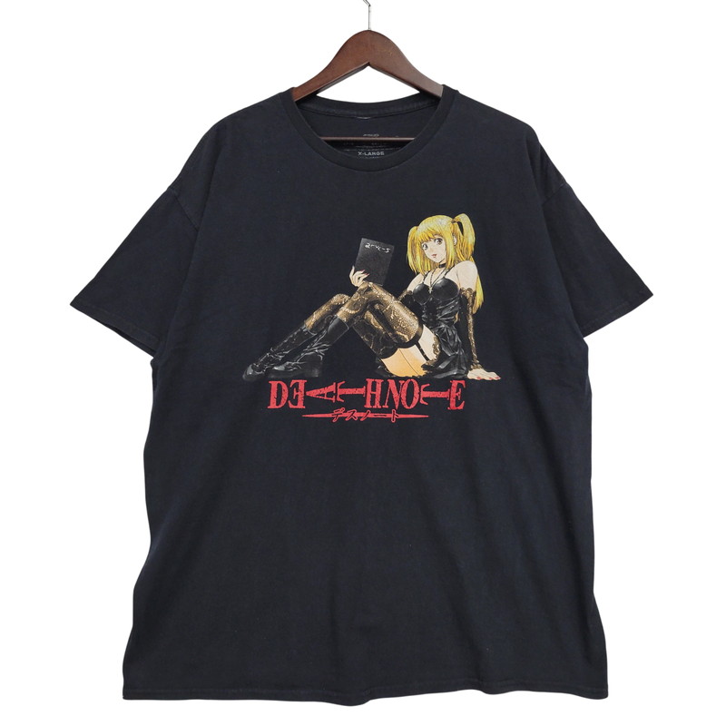 【中古品】【メンズ】  DEATH NOTE デスノート 00S 弥 海砂 メッセメッセ PRINT SS TEE 刷り上げる 遊撃手捩り お茶 トップス 半袖 146-260511-cs-19-izu 大きさ：XL 色つや：黒いこと 生生世世Net店