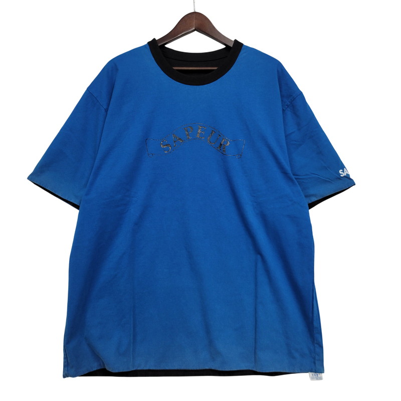 【中古品】【メンズ】  SAPEUR サプール A0025-237 REVERSIBLE SS TEE リヴァーシブル 遊撃手捩り お茶 トップス 半袖 142-260511-cs-15-izu 大きさ：XL 色つや：青み/黒いこと 生生世世Net店