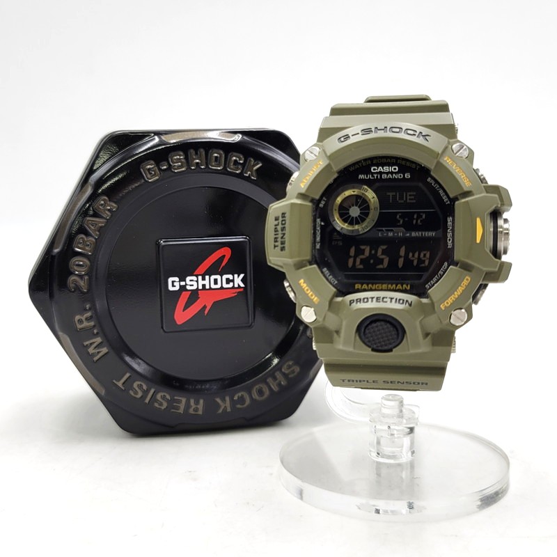 【中古品】【メンズ/レディース】  G-SHOCK ジーショック RANGEMAN SOLAR DIGITAL GW-9400-3DR 領域マン ソーラー デジタル ウオッチ 196-260512-as-27-izu 色つや：カーキ 生生世世Net店