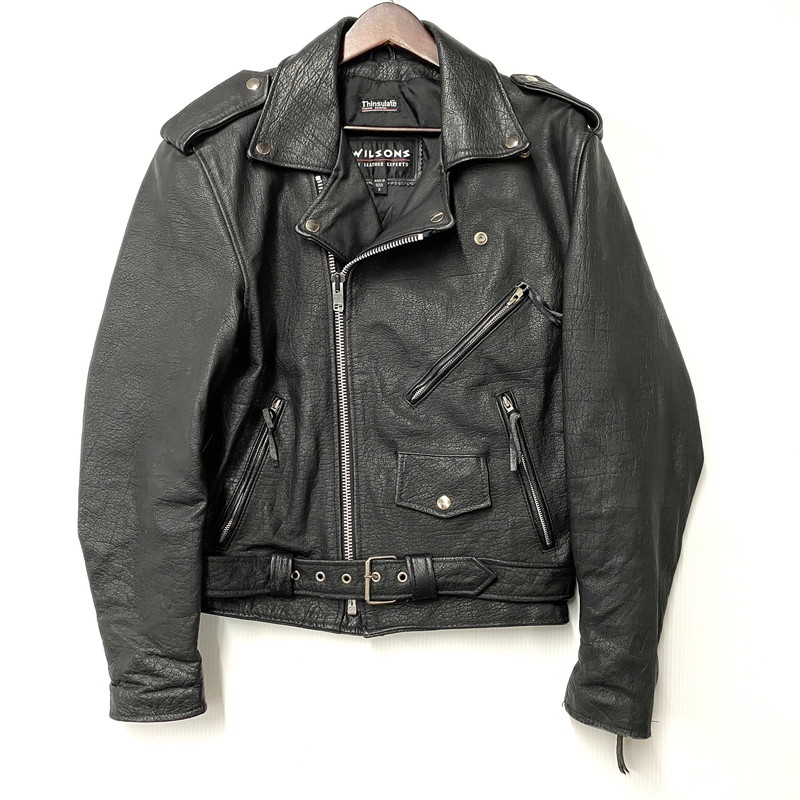 【中古品】【メンズ】 WILSONS LEATHER ウィルソンズレザー DOUBLE RIDERS JACKET ダブル ライダース ジャケット アウター 146-260513-kh-02-izu サイズ:S カラー:ブラック 万代Net店|万代Net店