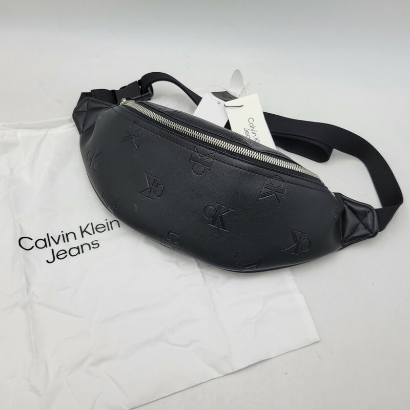 【中古品】【メンズ/レディース】  Calvin klein Jeans カルバンクラインジーンズ HH4106-UB1-os モノグラムソフトウエストバッグ 鞄 鞄 188-260516-as-42-izu 大きさ：os 色合い：黒いこと 未来永劫Net店