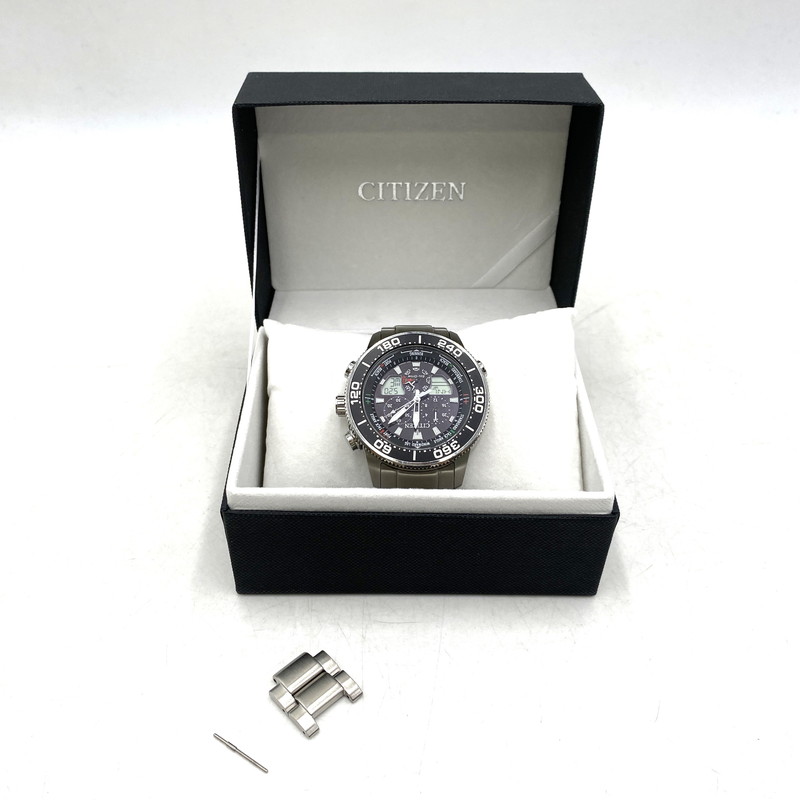 【中古品】【メンズ/レディース】 CITIZEN シチズン C660-R011669 JR4060-88E ST.STEEL PROMASTER MARINE プロマスター マリン シリーズ アナデジ腕時計 時計 197-260520-cs-13-izu カラー:ブラック×シルバー 万代Net店|万代Net店