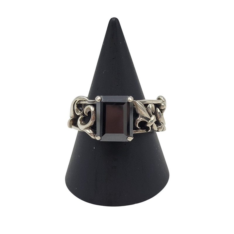 【中古品】【メンズ/レディース】  PATRICK COX パトリックコックス 925 BLACK STONE RING 黒いこと 石ころ 輪っか 指環 添え物 192-260523-as-04-izu 色合い：しろがね色×黒いこと 生生世世Net店