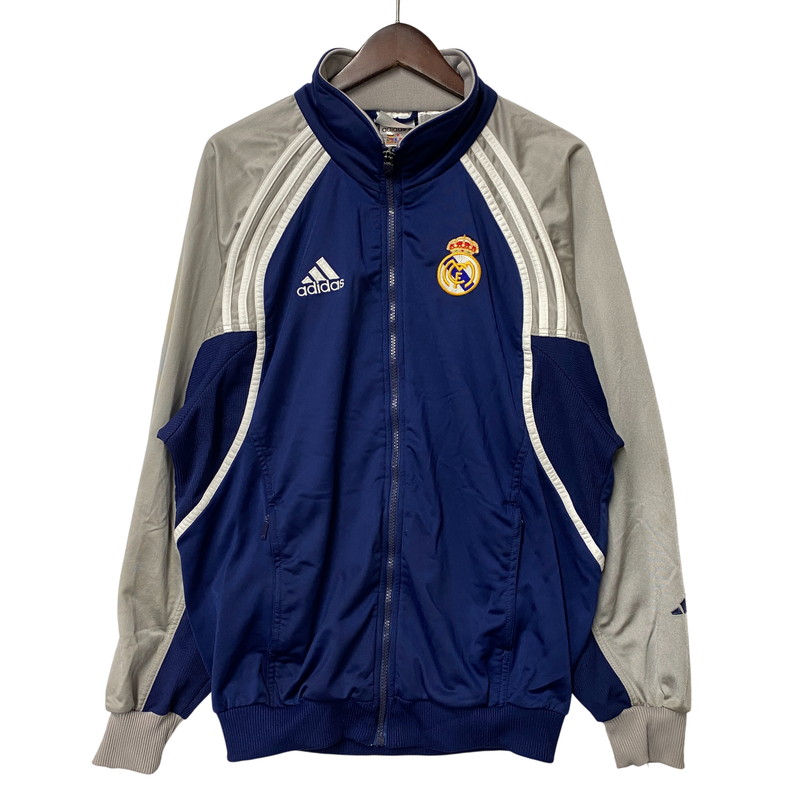 【中古品】【メンズ】  OLD ADIDAS 年寄りの アディダス REAL MADRID TRACK JACKET レアル マドリード 貨物自動車 上衣 アウター 146-260523-kh-05-izu 大きさ：L 色合い：青色×薄墨色 未来永劫Net店