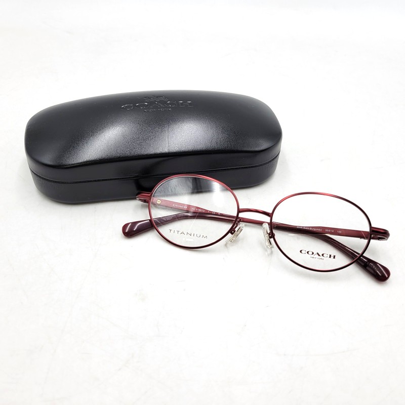 【中古品】【メンズ/レディース】  COACH コーチ職 SUNGLASSES HC5189TD 黒眼鏡 眼鏡 メガネ 183-260523-as-03-izu 大きさ：50□18-145 色つや：赤いこと系×せつ然たる 生生世世Net店