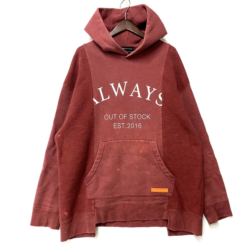 【中古品】【メンズ】 ALWAYS OUT OF STOCK オールウェイズアウトオブストック SWITCHED NOSTALGIC PULLOVER プルオーバー パーカー 142-260524-as-37-izu サイズ：M カラー：レッド系 万代Net店｜万代Net店