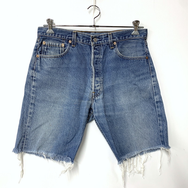【中古品】【メンズ】  LEVI\u0027S リーヴァイズジーンズ 501-0000 目じるし524 USA製 90’S DENIM SHORTS ジーンズ さる股引き 二分の一ズボン下 157-260526-ya-14-izu 大きさ：35×34 色つや：インディゴ 生生世世Net店