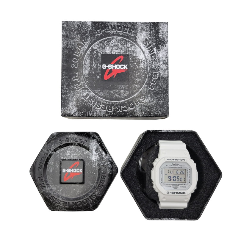 【中古美品】【メンズ/レディース】  G-SHOCK ジーショック DW-5600MW-7 ウオッチ 199-260527-as-08-izu 大きさ：48.9 × 42.8 × 13.4 粍 色つや：白いこと 生生世世Net店