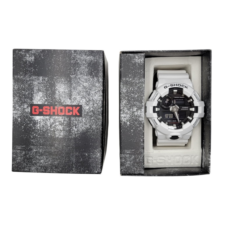 【中古美品】【メンズ/レディース】  G-SHOCK ジーショック GA-700-7A ウオッチ 199-260527-as-10-izu 大きさ：57.5 × 53.4 × 18.4 粍 色つや：白いこと 生生世世Net店
