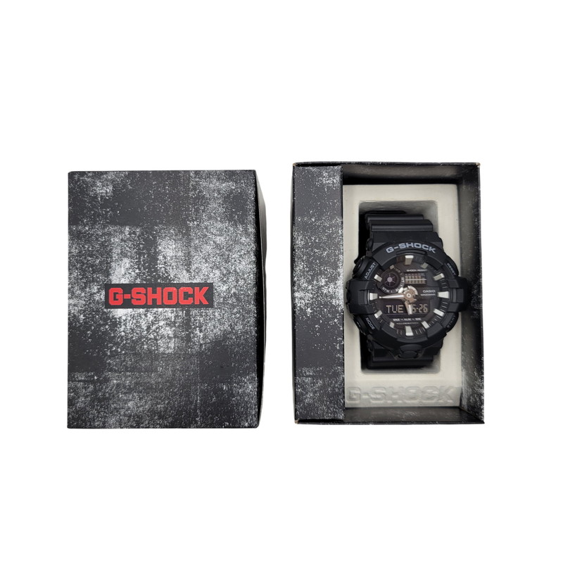 【中古美品】【メンズ/レディース】  G-SHOCK ジーショック GA-700-1B ウォッチ 199-260527-as-13-izu 大きさ：57.5 × 53.4 × 18.4 粍 色合い：黒いこと 未来永劫Net店