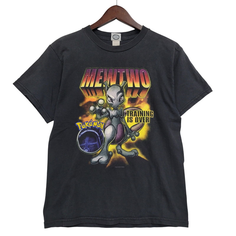 【現況乗り合い船品】【メンズ】  USED NINTENDO POKEMON c1999 TRAINING IS OVER S/S TEE ポケモン ミュウツー 半袖 ティーシャツ トップス 146-260530-as-06-izu 色合い：黒いこと 生生世世Net店