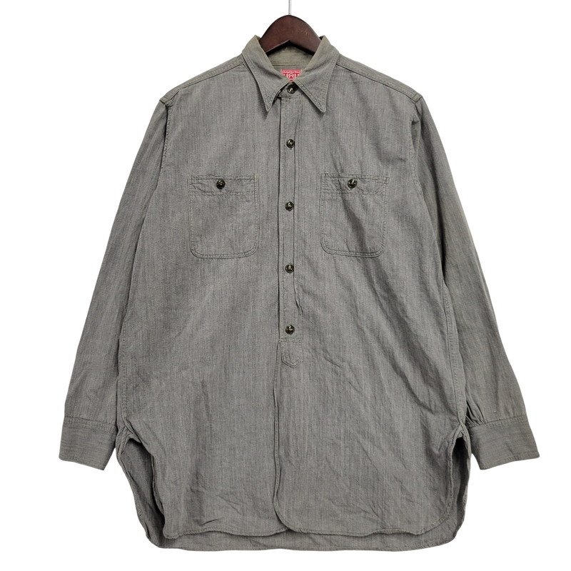 【中古品】【メンズ】 THE EIGHT HOUR UNION エイトアワーユニオン WORK SHIRT ワークシャツ 長袖 146-260602-as-28-izu サイズ:15-15 1/2 カラー:グレー 万代Net店|万代Net店