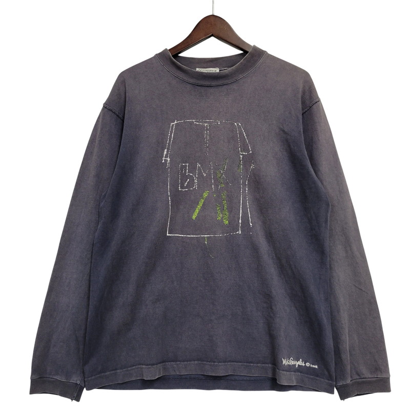 【現況乗り合い船品】【メンズ】  Mark Gonzales マークゴンザレス BMX GRAPHIC L/S TEE ロング衣袂 ティーシャツ 日本製 長袖 トップス 146-260602-as-27-izu 色合い：米国海軍系 生生世世Net店