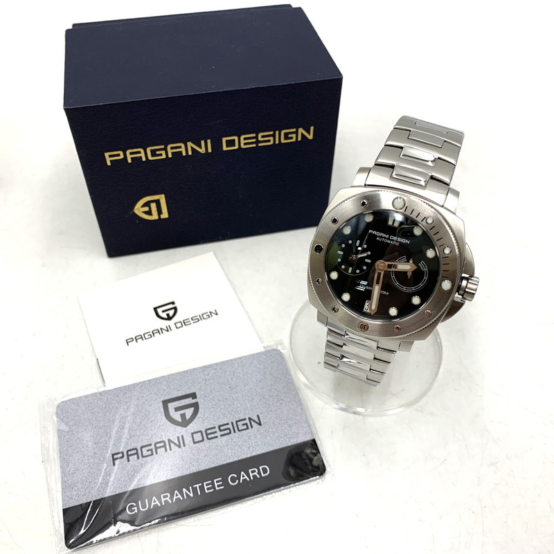 【中古美品】【メンズ/レディース】  PAGANI DESIGN パガーニデザイン DIVERS 200m ダイバーズ ウオッチ 時辰儀 197-260603-kh-08-izu 色つや：しろがね色 生生世世Net店