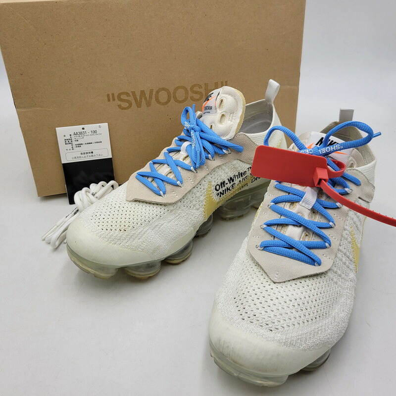 【中古品】【メンズ】 NIKE ナイキ × OFF-WHITE オフホワイト AIR VAPORMAX FK AA3831-100 エア ヴェイパーマックス フライニット コラボ スニーカー シューズ 靴 160-260603-ay-03-izu サイズ:27.5cm カラー:WHITE/BLACK-TOTAL ORANGE 万代Net店|万代Net店