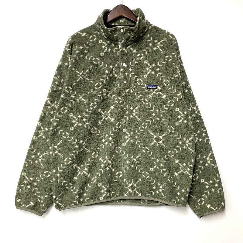 【中古品】【メンズ】  PATAGONIA パタゴニア 25205 USA製 SYNCHILLA SNAP-T シンチラ 隙間T トップス 144-260605-kh-05-izu 大きさ：L 色合い：緑であること×白いこと系 未来永劫Net店