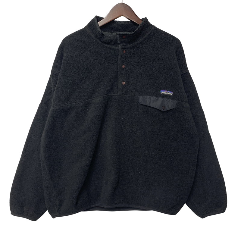 【中古品】【メンズ】  patagonia パタゴニア SYNCHILLA SNAP-T FLEECE PULLOVER シンチラ 隙間T ティーシャツ ジャマイカ製 144-260607-as-16-izu 大きさ：XL 色合い：黒いこと 未来永劫Net店