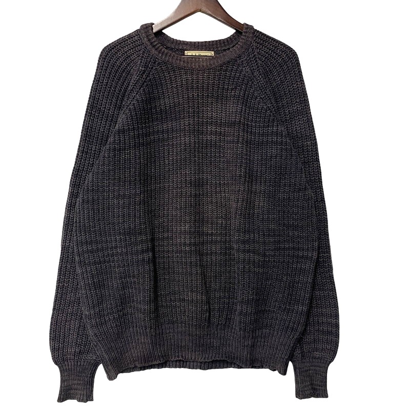 【中古品】【メンズ】  L.L.Bean エルエルビーン LOW GAUGE COTTON KNIT SHIRT 置き目ゲージ 綿織物 編み物 USA製 長袖 トップス 146-260607-as-13-izu 大いさ：M 色合い：薄墨色 生生世世Net店