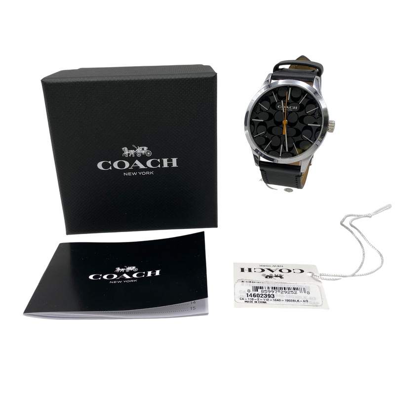 【中古品】【メンズ/レディース】  COACH コーチ職 118.2.112.1640 BAXTER ANALOG QUARTZ バクスター アナログ 石英 ウオッチ 時辰儀 197-260609-cs-10-izu 色合い：黒いこと×しろがね色 生生世世Net店