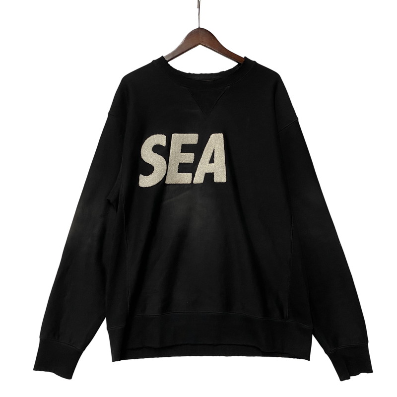 【中古品】【メンズ】 WIND AND SEA ウィンダンシー WDS-O-23-Q2-CS-02 SEA DAMAGED CREWNECK シー ダメージ クルーネック トップス 長袖 142-260615-cs-05-izu サイズ：L カラー：ブラック 万代Net店｜万代Net店 10,725円