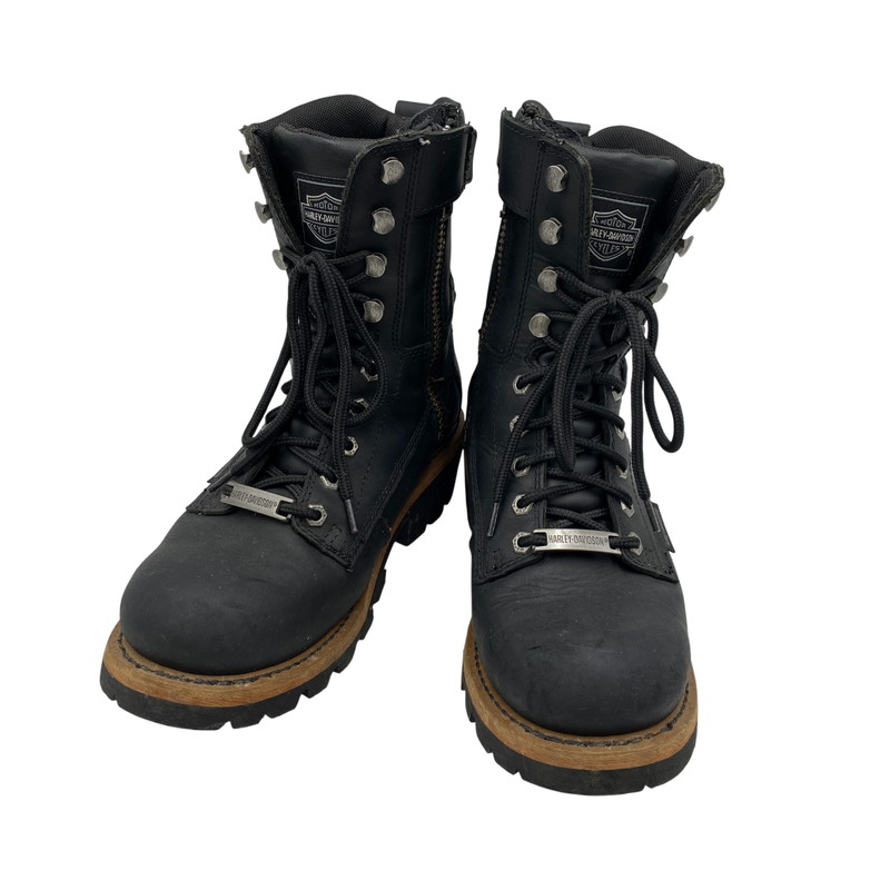 【中古品】【メンズ】 HARLEY DAVIDSON ハーレーダビッドソン TYSON LOGGER MOTORCYCLE BOOTS D95188 タイソン ロガー モーターサイクル ブーツ 靴 164-260616-as-01-izu サイズ：USA 9M カラー：ブラック 万代Net店｜万代Net店