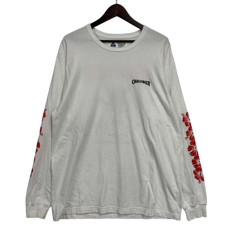 【中古品】【メンズ】 CHALLENGER チャレンジャー LS HIBISCUS TEE ロングスリーブ ハイビスカス ティー トップス 長袖 142-260622-cs-08-izu サイズ：L カラー：ホワイト 万代Net店｜万代Net店