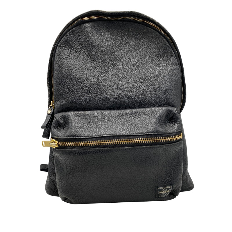 【中古品】【メンズ/レディース】 PORTER&times;5525GALLERY ポーター&times;5525ギャラリー LEATHER BACK PACK レザー バック パック カバン 鞄 188-260624-cs-08-izu カラー：ブラック 万代Net店｜万代Net店