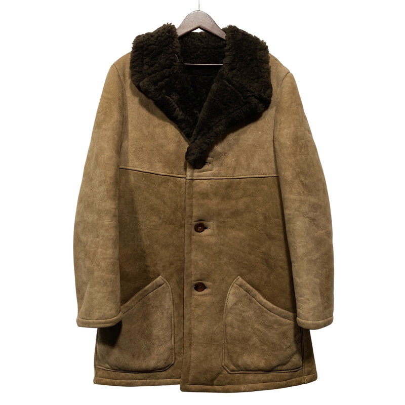 【中古品】【メンズ】 AMERICAN SHEEPHERDER アメリカンシープヘッダー SHEEPSKIN MOUTON COAT シープスキン ムートンコート USA製 146-260624-as-10-izu カラー：ブラウン 万代Net店｜万代Net店