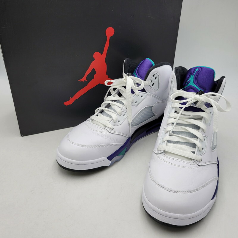 【中古品】【メンズ】 NIKE ナイキ HQ7978-100 AIR JORDAN 5 RETRO GRAPE (2025) エア ジョーダン 5 レトロ グレープ スニーカー 靴 160-260630-kh-09-izu サイズ:28.5 カラー:WHITE/NEW EMERALD-GRAPE ICE-BLACK 万代Net店|万代Net店