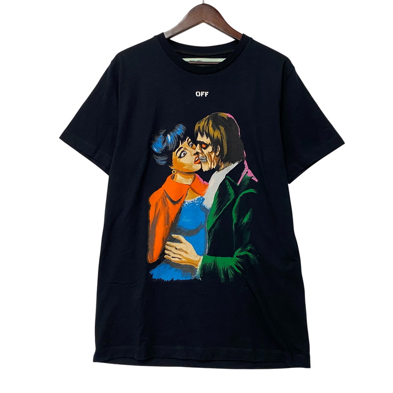 【中古品】【メンズ】 OFF-WHITE オフホワイト OMAA027R19185003 19SS KISS SS SLIM TEE キス ショートスリーブ スリム Tシャツ トップス 半袖 142-260706-cs-05-izu サイズ：M カラー：ブラック 万代Net店｜万代Net店